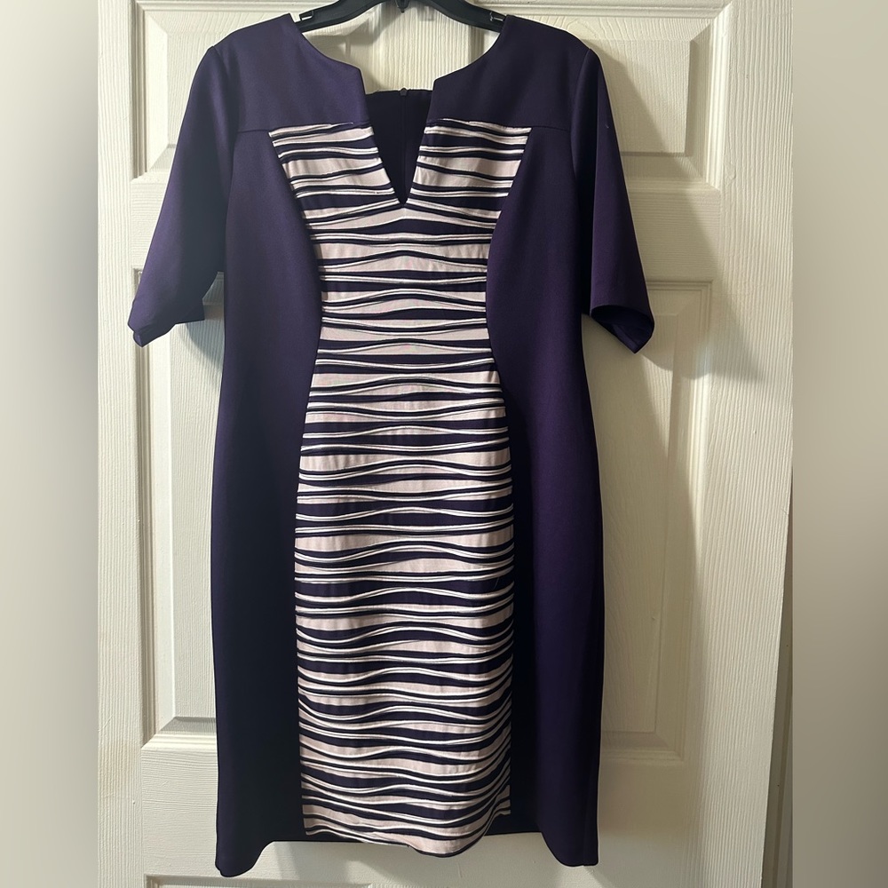 Connected Apparel Plum Colored Dress, Size 14P